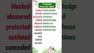 prepositional phrase with quotbehindquot prepositionalphrases englishlearning [upl. by Nawek]