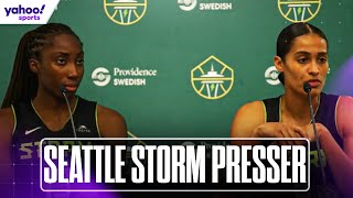 🗣️ SKYLAR DIGGINSSMITH EZI MAGBEGORs postgame PRESSER on STORMs win vs MERCURY  Yahoo Sports [upl. by Ylenaj327]