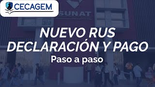 NUEVO RUS 2024  Declaración y pago paso a paso desde el portal SUNAT [upl. by Leroi976]