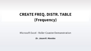 ISPROJ  MOMDesign HISTOGRAM  MS EXCEL  Step 4b  Create FREQ DISTR TABLEFrequency [upl. by Moyna]