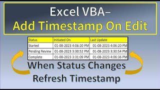 Excel VBA Add Timestamp on Edit [upl. by Adnylam392]