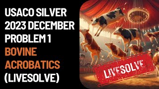 USACO Silver 2023 December Bovine Acrobatics LIVESOLVE [upl. by Ojybbob]