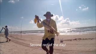 Surf fishing  Matagorda Texas  by Fisherman ATX [upl. by Ahsienel]