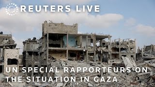 LIVE UN special rapporteurs brief media on situation in Gaza [upl. by Bixby]