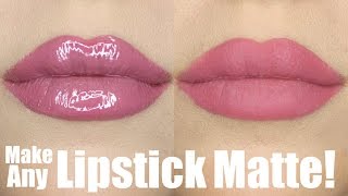 How to Make ANY Lipstick MATTE Cheap  Easy  STEPHANIE LANGE [upl. by Oiredised]