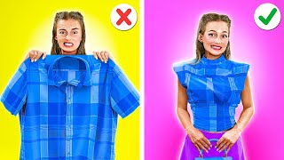 Easy Clothes Tricks to Look Gorgeous Every Day Fashion Hacks To Be Popular by 123 GO [upl. by Nnanerak]