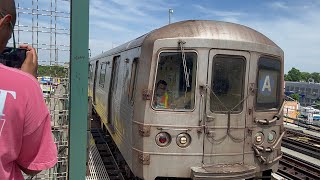 IND Fulton Street Line A S Action  Rockaway Boulevard [upl. by Siskind]