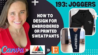 Canva Design Tutorial For Print On Demand Embroidered Or Printed Joggers From Printful ❤️🔥🚀💲 [upl. by Hein951]