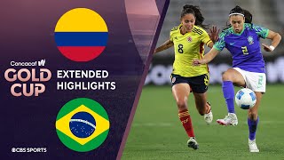 Colombia vs Brazil Extended Highlights  CONCACAF W Gold Cup I CBS Sports Attacking Third [upl. by Letsyrc]