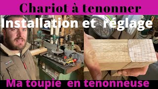 TECHNIQUE DE MENUISERIE  POSE D UN CHARIOT SUR MA TOUPIE POUR L USINAGE DE TENON ET CONTREPROFIL [upl. by Margette264]