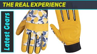 Breathable Cowhide Leather Gardening Gloves for Yard Work Outdoor Construction Motorcycle [upl. by Oinimreh]