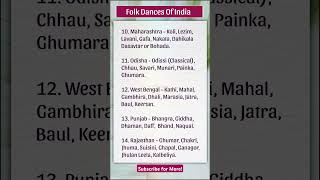 Folk Dances of India ssc trending gk dance [upl. by Sharl]