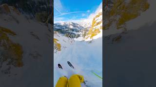 a fun NARROW shot in the GAD CHUTES skiing skitok snowbird [upl. by Dyna]