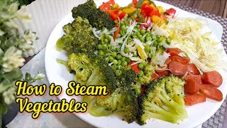 Steamed Vegetable Salad  How to steam vegetables  Steam Vegetables for Weight Loss [upl. by Akemaj830]