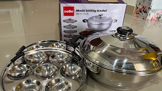 Cello Stainless Steel Induction Base Idli Cooker And Multi Kadhai Ideal For DhoklaPatraIdli amp Momo [upl. by Elbert]