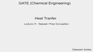 HEAT TRANSFER  Lecture11 of 20  2020  I NATURAL  FREE CONVACTION  By Dr Debasish Sarkar [upl. by Fitzpatrick]