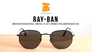 RayBan RB3548N Hexagonal Metal Flat Lenses Polarized Sunglasses Short Review [upl. by Streeto]