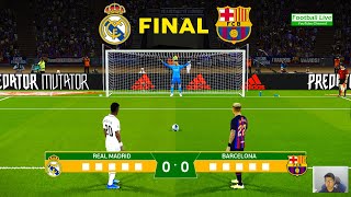 Real Madrid vs Barcelona  Penalty Shootout 2023 Final Supercopa Espana  eFootball PES Gameplay [upl. by Ailad332]