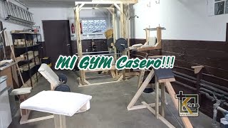 Gym casero hecho en madera aparatos construccion fitness casera maquinas multigym [upl. by Annenn]