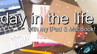 how I use my iPad and MacBook Pro in a day  day in the life of a physical therapy student [upl. by Dlorrej]