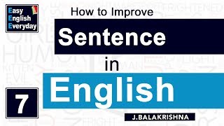 How to Improve Sentence making in English  Online English lessons  Spoken English for Students [upl. by Elburr]