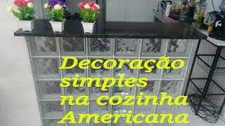 ♥BANCADA DA MINHA COZINHA AMERICANA COM BLOCOS DE VIDRO veda14 [upl. by Warde796]