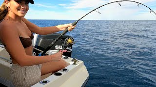 Show the BOYS how its Done Fishing HUGE Reds Goldband CORAL BAY [upl. by Adelaja]