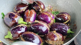 Gutti Vankaya Fry  Masala Stuffed Brinjal Recipe By 100 Years old Granny  Mastanamma  Countryfood [upl. by Jeannine]