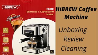 HiBREW Espresso Coffee Machine 20bar Touch control Panel  Unboxing Review and how to Clean [upl. by Mountfort]