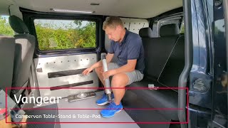 Vangear Campervan TableStand amp TablePod [upl. by Ahteres]