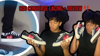 CDG x Converse Low 2 Ways How to Lace Them  Review 🔥 [upl. by Anthiathia]