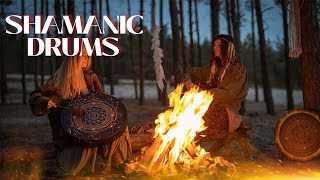 SHAMANIC DRUMS and DEEP Humming at Campfire • Shamanic Meditation Music for Stress Relief [upl. by Leehar]