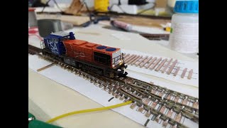 Wisselbouw testritten Handlaid N scale turnout 6 update 8824 [upl. by Saul701]