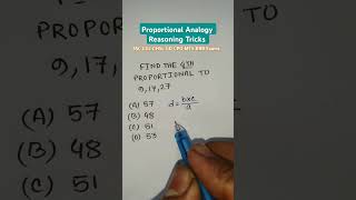 Proportional Analogy  Number Analogy Reasoning Tricks For SSC CGL CHSL MTS Exams  new shorts [upl. by Faucher]