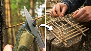 A wonderful BUSHCRAFT thing with your own hands and WOODEN chair in the forest [upl. by Samale]