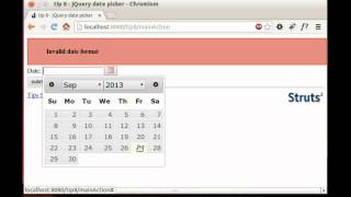 Struts2 jQuery Plugin Date Picker [upl. by Alrak]