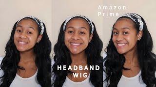 HEADBAND WIG AMAZON REVIEW  Liv Alene [upl. by Roslyn]