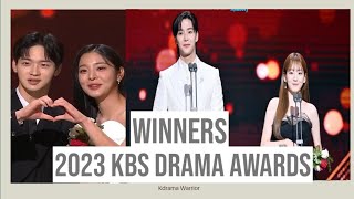 Full LIST OF Winners Of The 2023 KBS Drama Awards II 2023 KBS DRAMA AWARDS WINNERS [upl. by Kcirret]