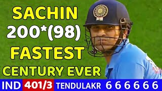 SACHIN WORLD RECORD VS  SOUTH AFRICA IND VS SA 2ND ODI 2009  FIRST DOUBLE CENTURY 😱 6 6 6 [upl. by Tyoh]