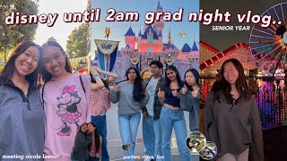 DISNEYLAND GRAD NITE VLOG rides til 2am meeting nicole laeno fun disneyland senior year vlog [upl. by Dore]