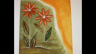 DIY CUADRO MODERNO DE METAL DE RECICLAJE  DIY HOW TO MAKE A MODERN METAL RECYCLING PAINTING [upl. by Siaht]