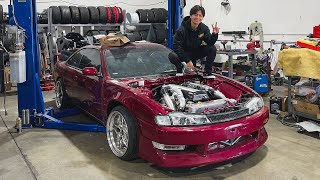 1JZ S14 First Start  Kouki Front End COMPLETE [upl. by Lovash326]