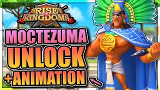 Moctezuma global first unlock and animation in Rise of Kingdoms MGE training [upl. by Iluj]