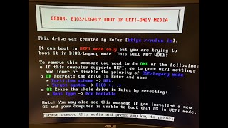 Error Bios legacy Boot of UEFI only media  Technical Fazal [upl. by Gabriello606]