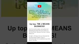 How I became a YouTube High Five Partner youtubehighfive youtubepartner shorts youtubecreators [upl. by Enahsed]