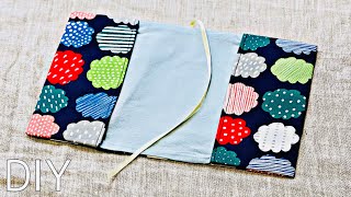 簡単 ブックカバーの作り方 お気に入りの布で作ると読書時間がもっと楽しく！Fabric book cover tutorial ※文庫本サイズですがお好みのサイズで作れます [upl. by Anivad]