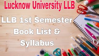 Lucknow University LLB LLB 1st Semester Book list Author amp Syllabus lucknowuniversityllb lullb [upl. by Laon661]