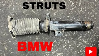 how to change bmw front struts front shock absorber replacement on a bmw [upl. by Trahern]