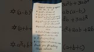 standard identities of algebra std 8th 9th 10th std short feed short you tube video  geeta tutor [upl. by Barnett982]