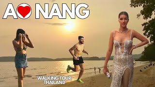 ✨ Sunset Ao Nang Beach LONG Walking Tour  Krabi  Thailand  No Talk  ▶ 35 min [upl. by Enelrak]